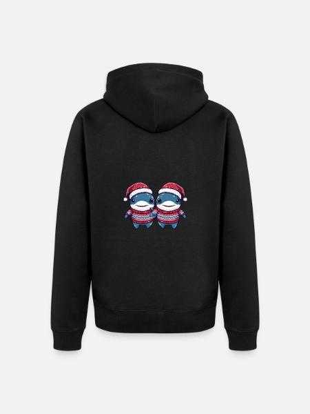 Shark Christmas Team - Unisex Premium Organic Zip Hoodie - black