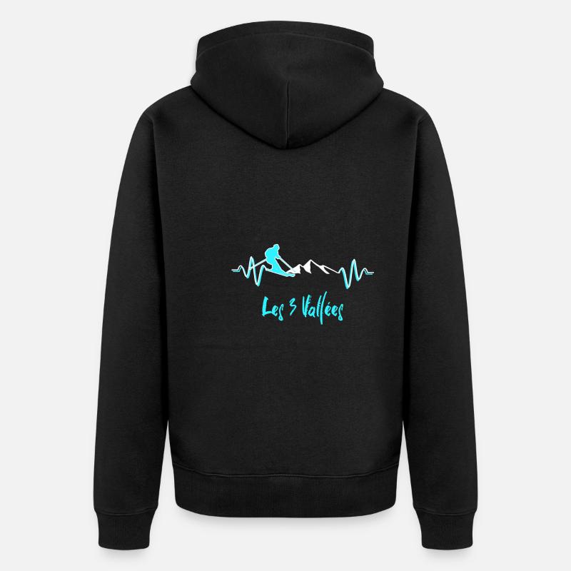 Skier Les 3 Vallées - Veste à capuche bio Premium Unisexe - noir