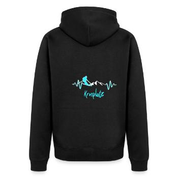 Skifahren Kronplatz - Unisex Premium Bio Zip Hoodie - Schwarz - Hinten - Nico (187cm)
