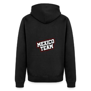 Mexiko Team - Unisex Premium Bio Zip Hoodie - Schwarz - Hinten - Nico (187cm)