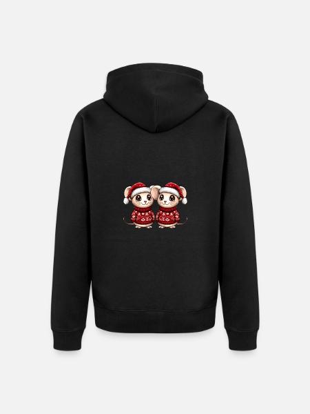 Mouse Christmas Team - Unisex Premium Organic Zip Hoodie - black
