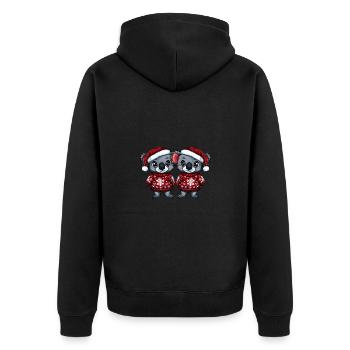Koala Weihnachten Team - Unisex Premium Bio Zip Hoodie - Schwarz - Hinten - Nico (187cm)