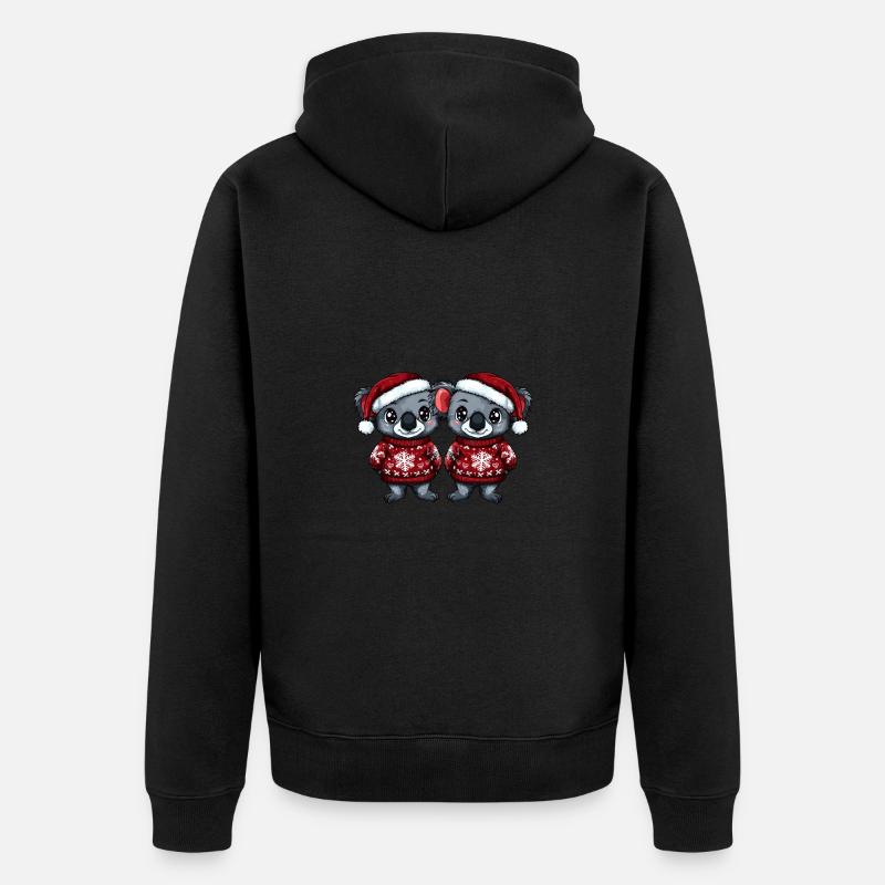 L’équipe de Noël Koala - Veste à capuche bio Premium Unisexe - noir