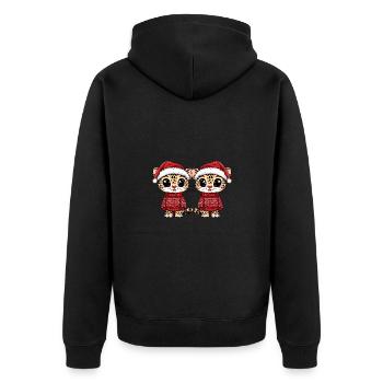 L’équipe de Noël léopard - Veste à capuche bio Premium Unisexe - noir - Dos - Nico (187cm)