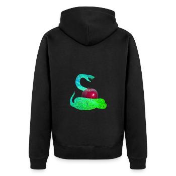 schlange e 5 - Unisex Premium Bio Zip Hoodie - Schwarz - Hinten - Nico (187cm)