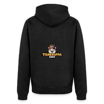 Teneriffa 2024 Hamster - Unisex Premium Bio Zip Hoodie - Schwarz - Hinten - Nico (187cm)