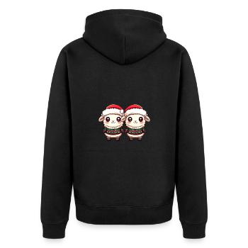 Équipe de Noël des moutons - Veste à capuche bio Premium Unisexe - noir - Dos - Nico (187cm)