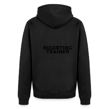 I Heart Squirters Adult Joke I Love Squirting - Unisex Premium Organic Zip Hoodie - black - Back - Nico (187cm)