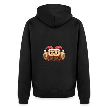 Schnecke Weihnachten Team - Unisex Premium Bio Zip Hoodie - Schwarz - Hinten - Nico (187cm)