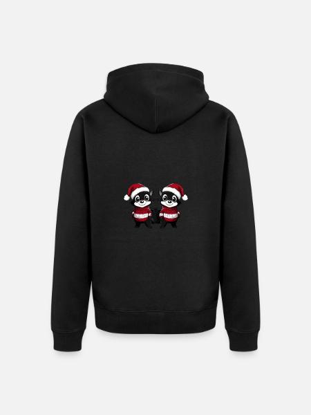 Skunk Christmas Team - Unisex Premium Organic Zip Hoodie - black