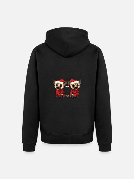 Hyäne Weihnachten Team - Unisex Premium Bio Zip Hoodie - Schwarz