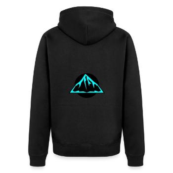 Berge Symbol - Unisex Premium Bio Zip Hoodie - Schwarz - Hinten - Nico (187cm)