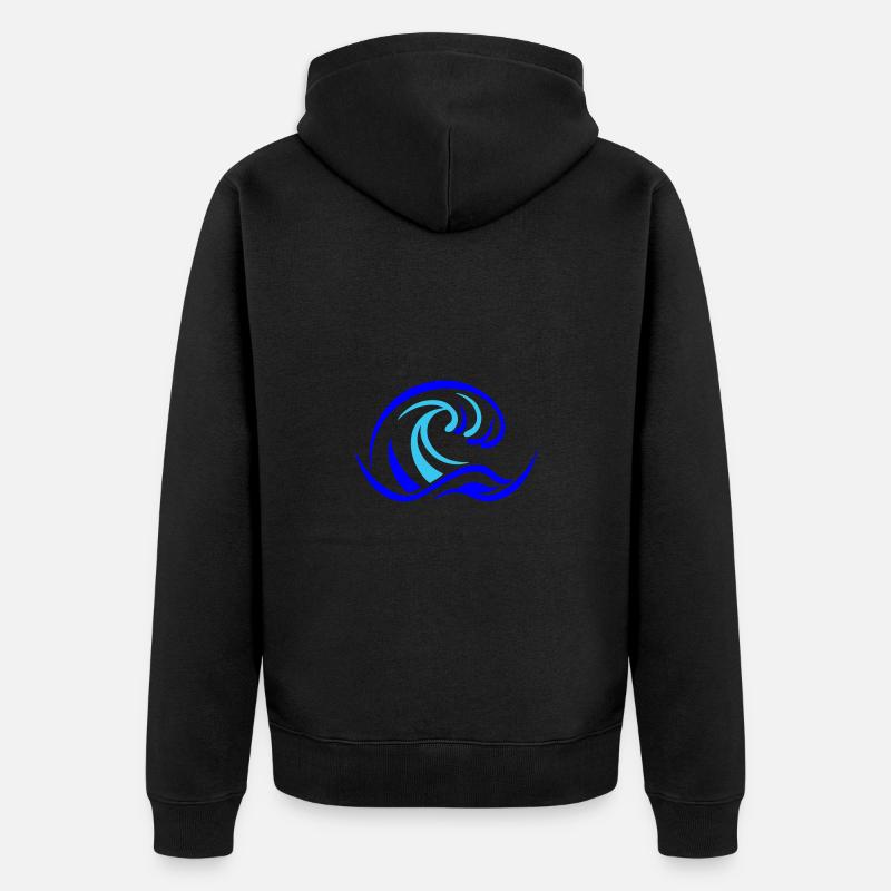 Eau des vagues de l’océan - Veste à capuche bio Premium Unisexe - noir