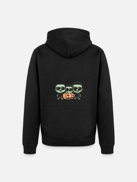 Zombies Halloween Cool - Unisex Premium Organic Zip Hoodie - black