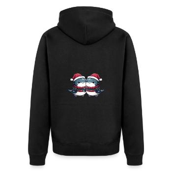 L’équipe de Noël des baleines - Veste à capuche bio Premium Unisexe - noir - Dos - Nico (187cm)