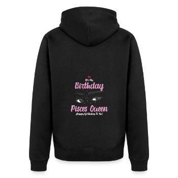 Sternzeichen Fische - Unisex Premium Bio Zip Hoodie - Schwarz - Hinten - Nico (187cm)