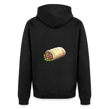 Burrito Pixel Gamer - Unisex Premium Bio Zip Hoodie - Schwarz - Hinten - Nico (187cm)