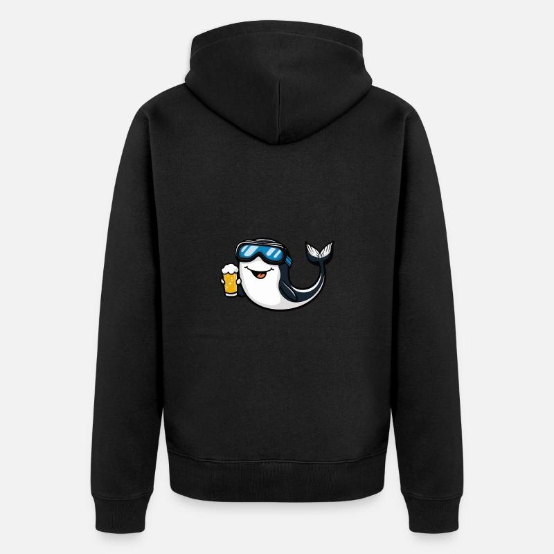 Bière de ski baleine - Veste à capuche bio Premium Unisexe - noir