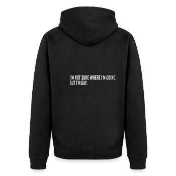 Je ne sais pas trop où je vais mais je suis Gay Frog - Veste à capuche bio Premium Unisexe - noir - Dos - Nico (187cm)