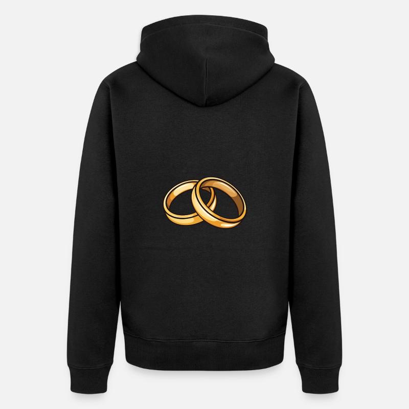 Eheringe Hochzeit - Unisex Premium Bio Zip Hoodie - Schwarz
