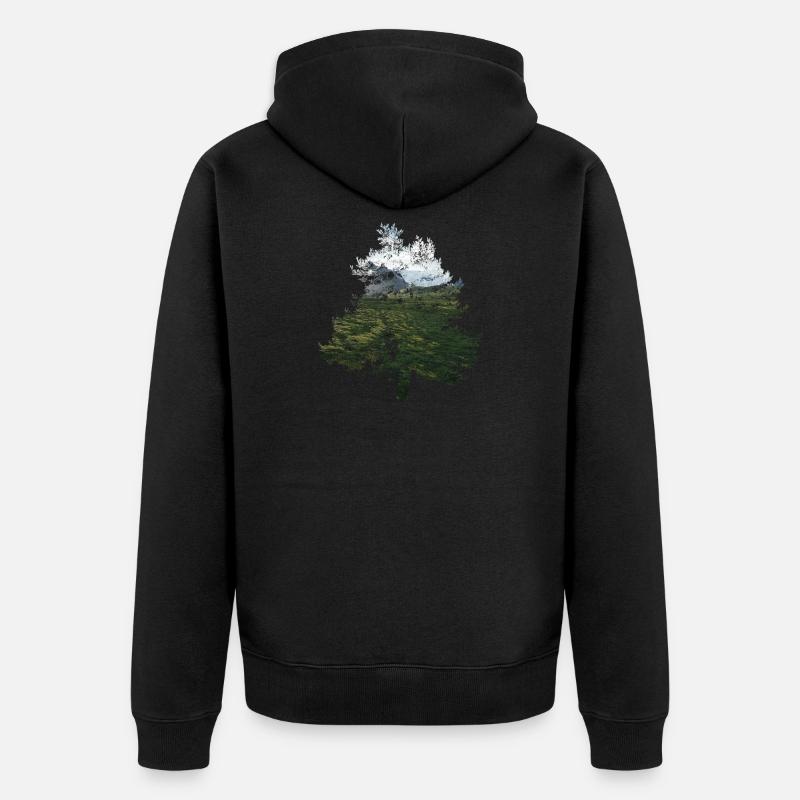 paysage d'arbres - Veste à capuche bio Premium Unisexe - noir