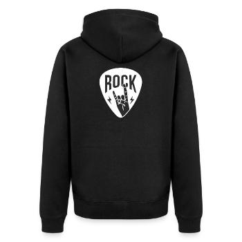 Punk rock and roll guitare électrique fête musique célébration - Veste à capuche bio Premium Unisexe - noir - Dos - Nico (187cm)
