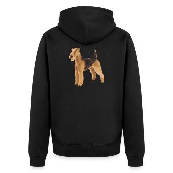 Airedale Terrier - Veste à capuche bio Premium Unisexe - noir - Dos - Nico (187cm)