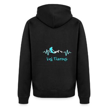 Skifahren Val Thorens - Unisex Premium Bio Zip Hoodie - Schwarz - Hinten - Nico (187cm)