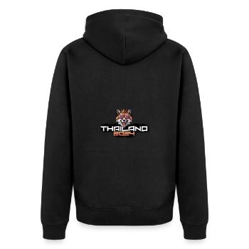 Thailand 2024 Party Fuchs - Unisex Premium Bio Zip Hoodie - Schwarz - Hinten - Nico (187cm)