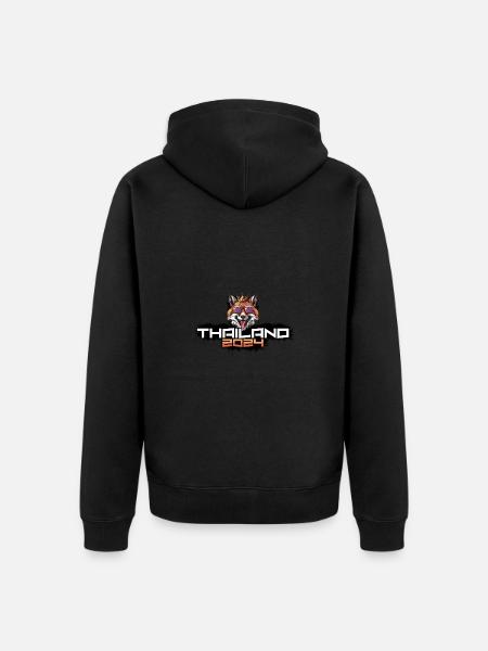 Thailand 2024 Party Fuchs - Unisex Premium Bio Zip Hoodie - Schwarz