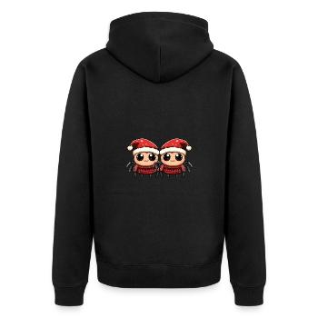 Tarantula Weihnachten Team - Unisex Premium Bio Zip Hoodie - Schwarz - Hinten - Nico (187cm)