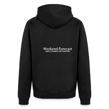 Weekend Forecast 100% Chance Martini - Unisex Premium Organic Zip Hoodie - black - Back - Nico (187cm)