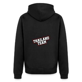 Thailand Team - Unisex Premium Organic Zip Hoodie - black - Back - Nico (187cm)