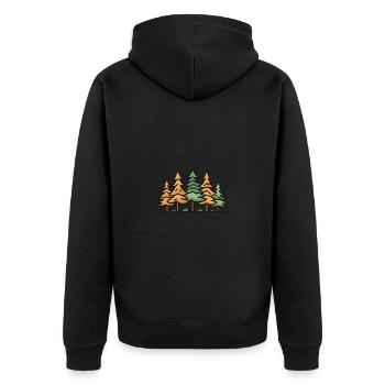 Forêt, Paysage, Arbres - Veste à capuche bio Premium Unisexe - noir - Dos - Nico (187cm)