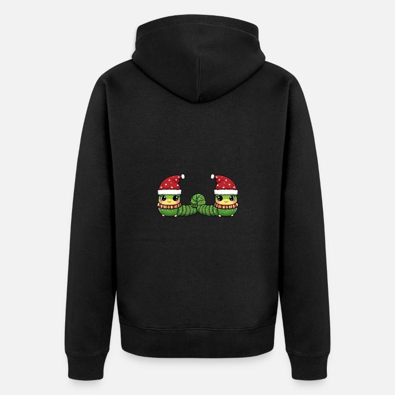 L’équipe de Noël Worm - Veste à capuche bio Premium Unisexe - noir