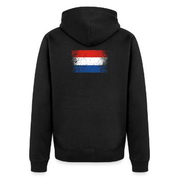 Pays-Bas Drapeau néerlandais Vintage - Veste à capuche bio Premium Unisexe - noir - Dos - Nico (187cm)
