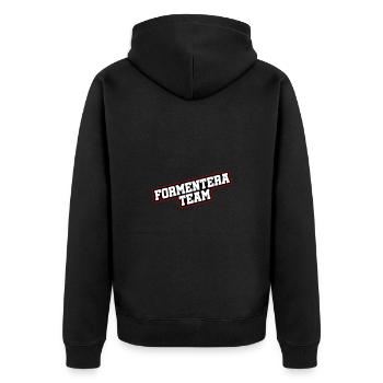 Formentera Team - Unisex Premium Organic Zip Hoodie - black - Back - Nico (187cm)