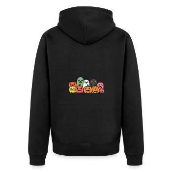 Halloween Party Crew - Unisex Premium Bio Zip Hoodie - Schwarz - Hinten - Nico (187cm)