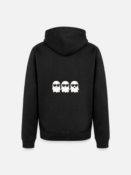 Fantômes Halloween Cool - Veste à capuche bio Premium Unisexe - noir
