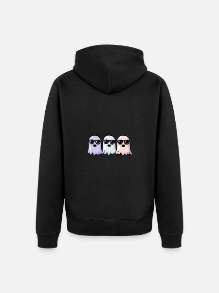 Ghosts Halloween - Unisex Premium Organic Zip Hoodie - black