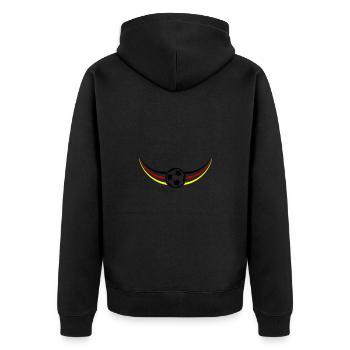 Soccer Team Germany - Unisex Premium Organic Zip Hoodie - black - Back - Nico (187cm)