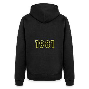1981 Year Birthday - Unisex Premium Organic Zip Hoodie - black - Back - Nico (187cm)