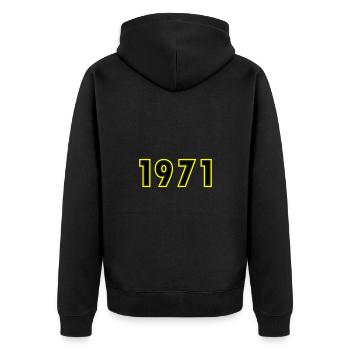 1971 Année Anniversaire - Veste à capuche bio Premium Unisexe - noir - Dos - Nico (187cm)