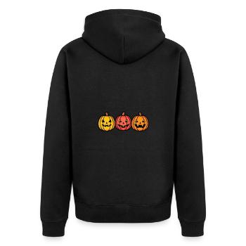 Pumpkin Halloween Icon - Unisex Premium Organic Zip Hoodie - black - Back - Nico (187cm)
