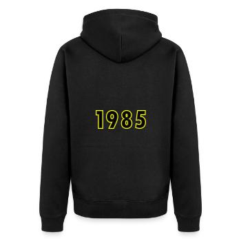 1985 Jahr Geburtstag - Unisex Premium Bio Zip Hoodie - Schwarz - Hinten - Nico (187cm)