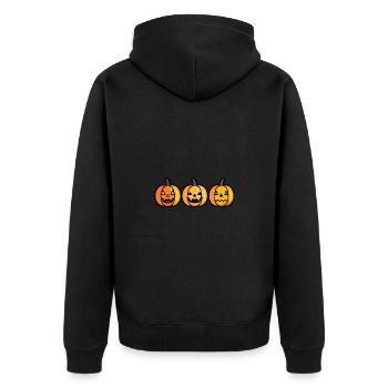 Pumpkin Halloween Comic - Unisex Premium Organic Zip Hoodie - black - Back - Nico (187cm)