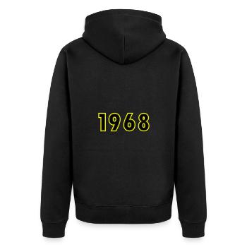 1968 Jahr Geburtstag - Unisex Premium Bio Zip Hoodie - Schwarz - Hinten - Nico (187cm)