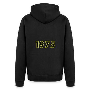 1975 Jahr Geburtstag - Unisex Premium Bio Zip Hoodie - Schwarz - Hinten - Nico (187cm)