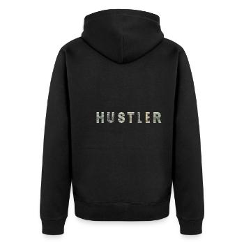 Hustler Money Texture Inspiration - Veste à capuche bio Premium Unisexe - noir - Dos - Nico (187cm)