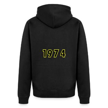 1974 Year Birthday - Unisex Premium Organic Zip Hoodie - black - Back - Nico (187cm)